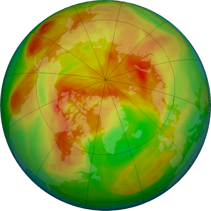 Arctic ozone map for 13 April 2016